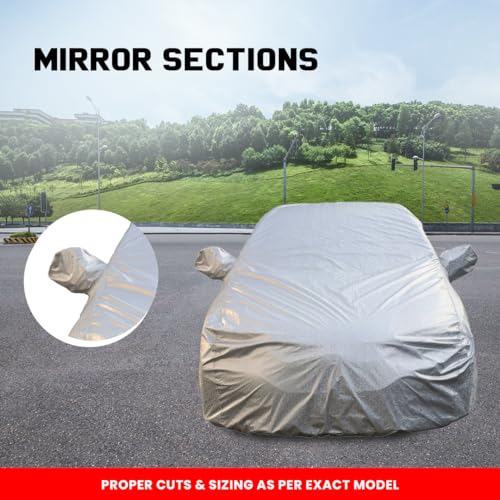 Image of Corolla Altis Waterproof Car Cover with Mirror Pockets, Shinning Silver Design, Non Woven Fabric,Triple Stitched, Compatible with Toyota Corolla Altis Car Cover (2008 to 2024), Car Accessories