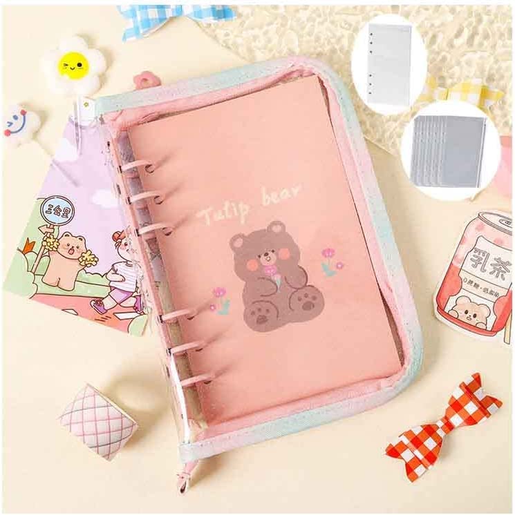 Amazon.co.jp: ミニシステム手帳 メモ帳 a6 透明 かわいい ミニ6穴