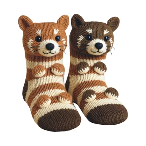 Genérico Calcetines Navideños Para Mujeres Y Hombres Animales 3D De Punto Calcetine Navideños Ancha 3D Calcetine De Animales De Cocodrilo