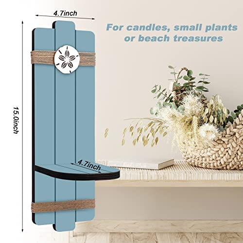 Sand Dollar Wall Candle Sconces Set Of 2, Ocean Themed Wood Wall-Mount Candleholders Decor For Bathroom, Living Room, Dining Room And Office Decoration #TOP1