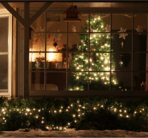 Lamphome Super-Bright Extendable Warm White Christmas Lights Decoration 100Lights 19.6Ft Ul Certified Mini Bulb String Lights Set For Outdoor Christmas Tree Garden Holiday Party Patio Wedding Decor #TOP5