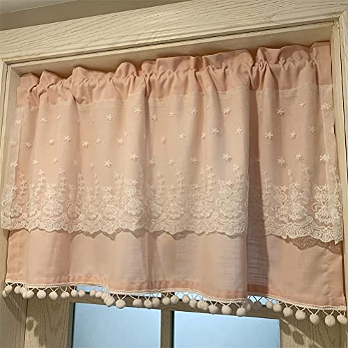 Cortinas cortas para niños de encaje y paneles semitransparentes pequeños 3