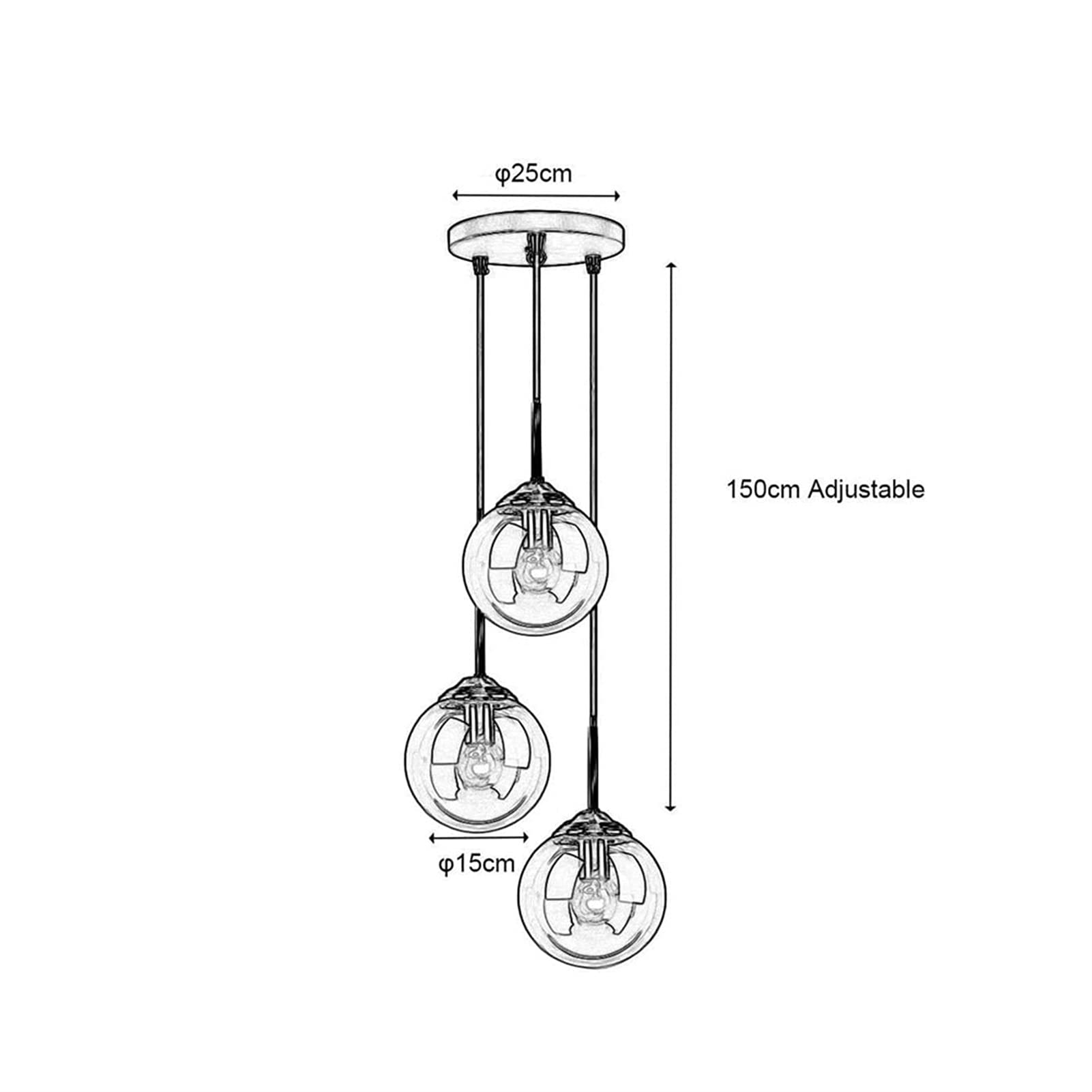 Suspension Luminaires Lustre Réglable Verre + Métal Matériel Ampoule LED À Économie D'énergie Équipement D'éclairage Convient pour Plafond Bar Salon Table À Manger Lustre (Or) Times