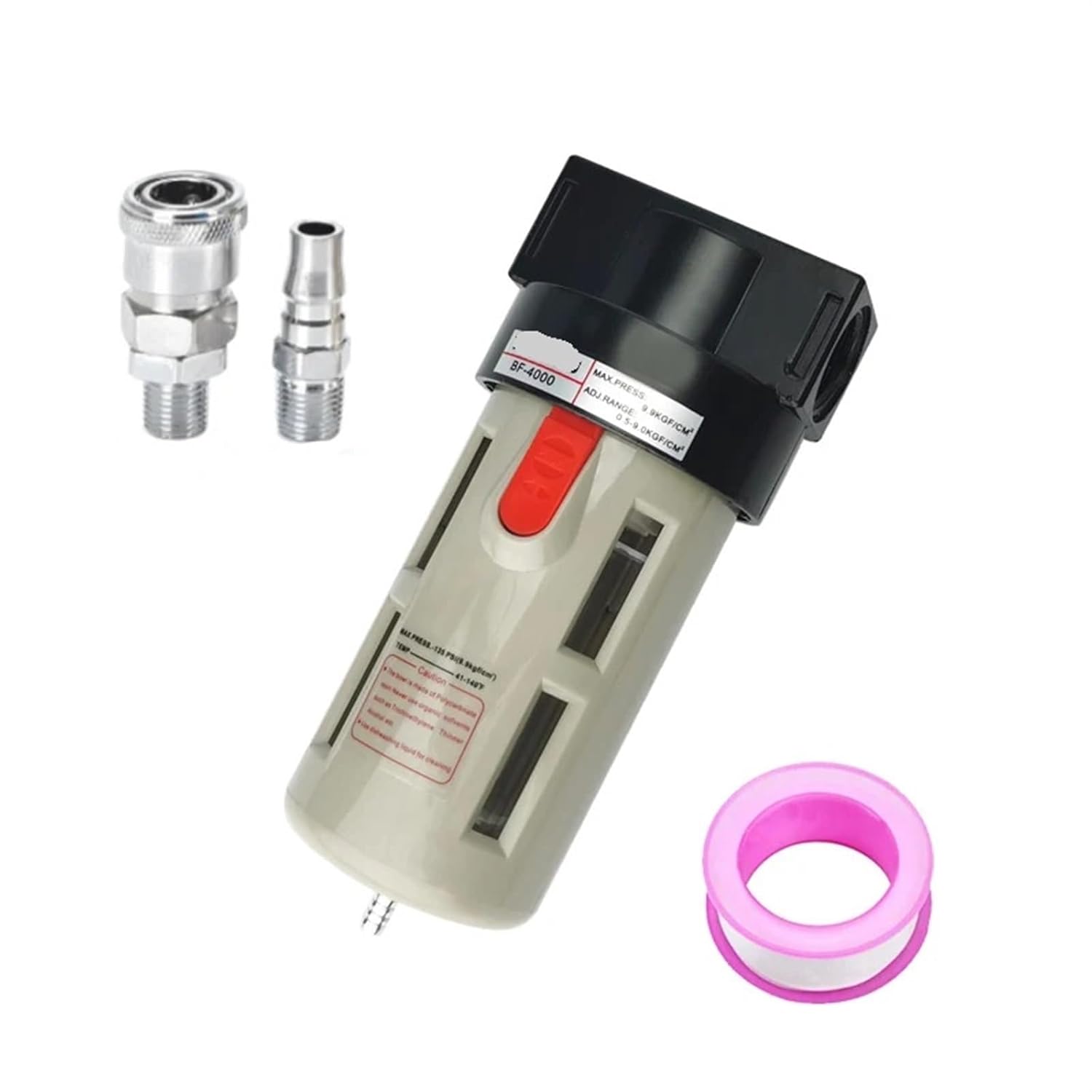 BF4000 1/2 INCH Air Source Treatment Pneumatic Component Filter Oil-Water Separator Air Compressor Filter 1Pcs(Only BF4000)