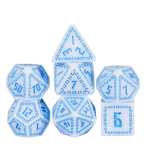 HDdais DND Dice Set, 7PCS D&D Polyhedral Dice Set for Dungeons and Dragons Role Playing Game and Tabletop Games (White)