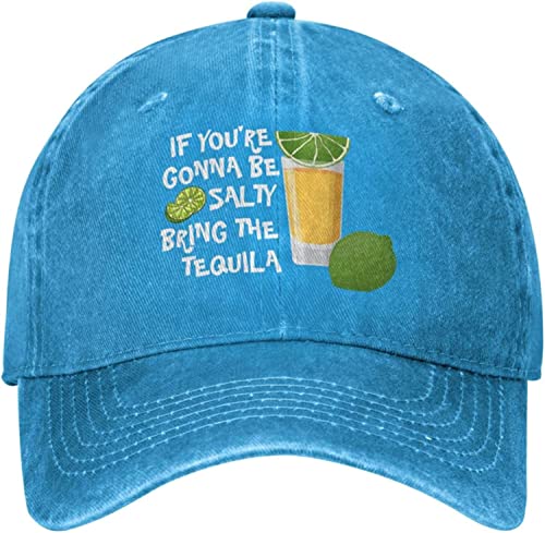 LOUJIN Hat If You're Gonna Be Salty Bring The Tequila Hat Berretto da baseball da uomo con cappelli di design, Foto a colori, Etichettalia unica