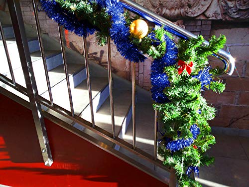 Christmas Tree Royal Blue Tinsel Garland Metallic Streamers Celebrate A Holiday Hanukkah Party Happy New Year Party Ceiling Hanging Decorations Indoor And Outdoor Disco Party Supplies #TOP3