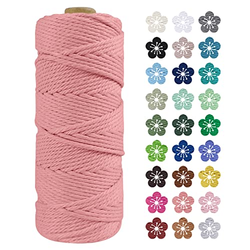 LEREATI Macrame Cord 2mm x 100m, Thick Macrame Rope Natural Cotton Rope Craft String