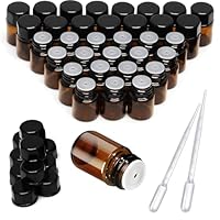 YOYEAH 25 Stücke 2ml Braune Leere Glasflaschen für Ätherische Öle mit Tropfer, Mini Glasflasche zum Befüllen, Roll on Flasche Leer, Aromatherapie-Flasche, Ätherische Öle Zubehör.