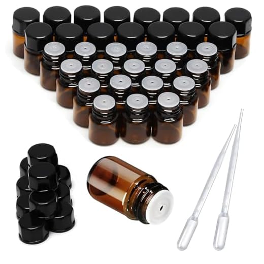 YOYEAH 25 Stücke 2ml Braune Leere Glasflaschen für Ätherische Öle mit Tropfer, Mini Glasflasche zum Befüllen, Roll on Flasche Leer, Aromatherapie-Flasche, Ätherische Öle Zubehör.
