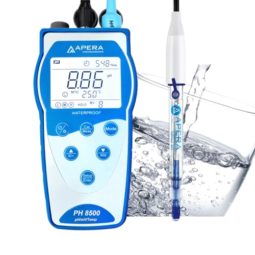 Apera Instruments Premium Series PH8500-PW Portable pH Meter Kit for Pure Water, Blue (AI5556)