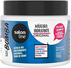Salon Line, Máscara Capilar, SOS Bomba, Crescimento, Reparação e Força - Todos os Tipos de Cabelos, 500 ml
