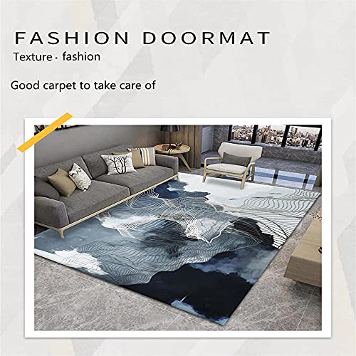 Alfombras de pasillo para salon moderno azul dorado de 60x90cm 4