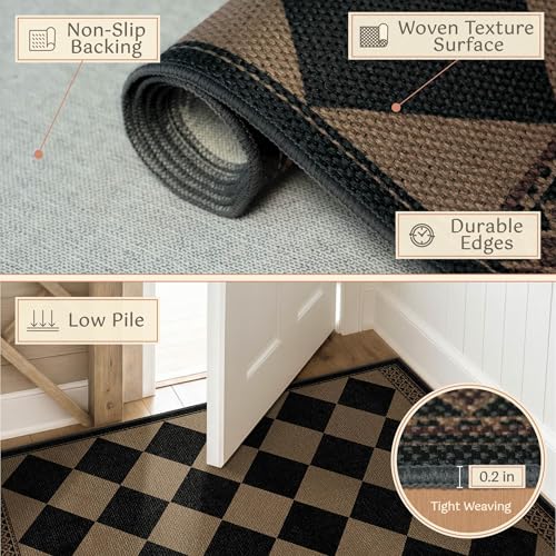 Tapete Evyhood 3x5 pies Marrón y Negro miniatura 6