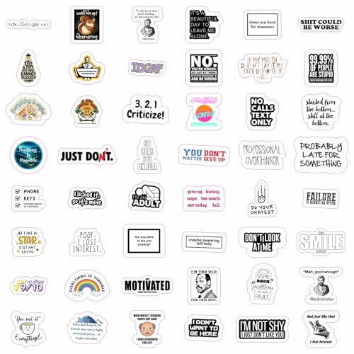 Image of 100Pcs Snarky Stickers, Sarcastic Stickers - Demotivational Decals for Water Bottle and Laptop - Unmotivational Decals, Gifts for Women & Men