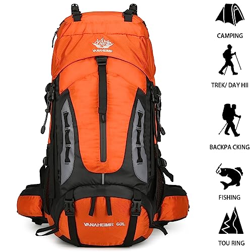 Esup 60L Hiking Backpack for Men with Rain Cover