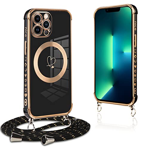 Schwarze IPhone Hülle Magnetische Mit 360° Drehständer - MagSafe Kompatibel IPhone 15 Pro Max Hülle