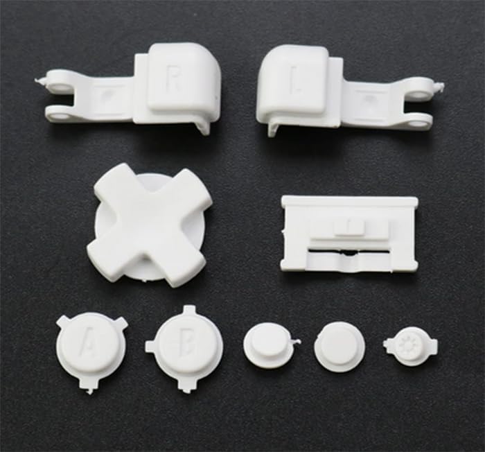 Full Set Buttons A B L R LR Button Power On Off Volume Button D-Pad Key for Game boy Advance SP for GBA SP Console (White)