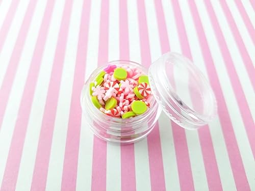 Miniatura 2 de Gránulos falsos de arcilla polimérica YUN1 no comestibles decoden Funfetti Jimmies mezcla de resina vacaciones verde ácido con corazones rosas y