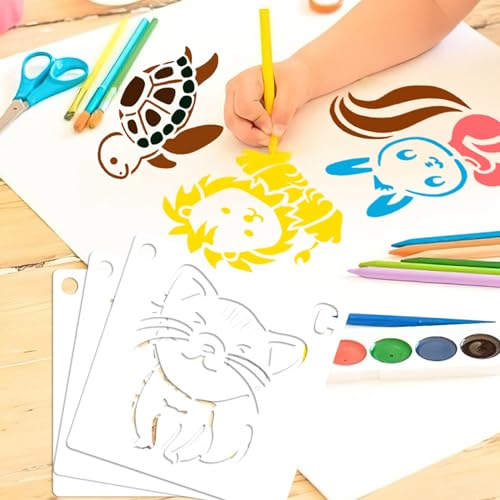 36 Stück Niedliche Tier-Schablonen Set Aus Kunststoff - 4 Zoll Motivschablonen Für Malen, Basteln & Karten