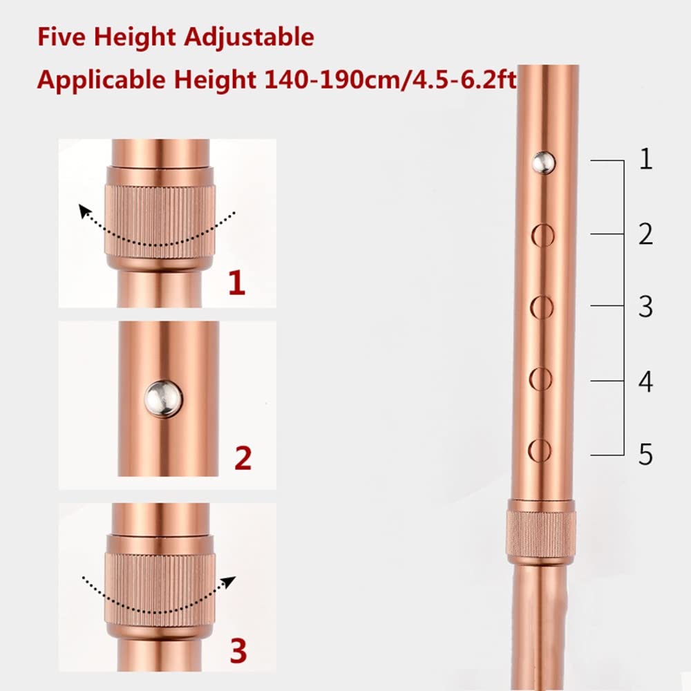Stampelle multifunzione/bastone da passeggio, 5 fermate regolabili in altezza, stampelle ergonomiche per l'avambraccio, stampella pieghevole, leggere antiscivolo, regali per genitori e madri