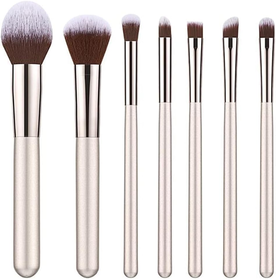 7pcs Champagne Makeup Brushes Set Foundation Powder Blush Eyeshadow Concealer Lip Eye Make up Brush Cosmetics for Make up Tools (Color : 1)