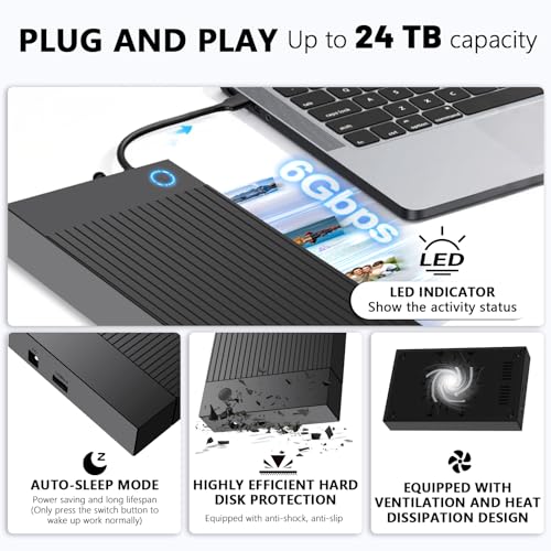 Evita pérdidas de datos con esta carcasa disco duro 3.5 con adaptador de corriente estable 5