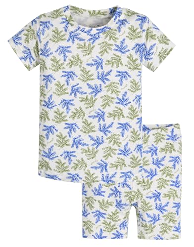 moimoln Baby Toddler Kids Sleepwear Pajamas Short Soft Cool Summer Viscose Pjs 2pcs Set Palms 2T