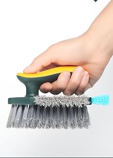 1Pc 3 in 1 Tile Gap Cleaning Brush with Squeegee, Multi No Dead Corner Scrub Brush for Bathroom Floor Shower Window Crevice