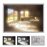 Light Painting Light up Picture - 4d Painting Light up Wall Art Photo Frame Ideal Night Light Wall Art Decor for Living Room, Bedroom, USB Powered, 3 Modes, Wedding, Birthday Gift Idea