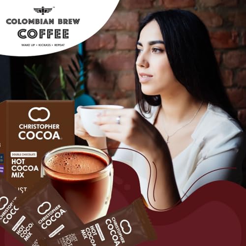 Image of Christopher Cocoa, Double Chocolate Hot Cocoa Powder Mix, 8 Sachets