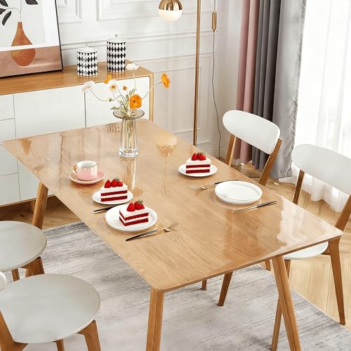 Protection table transparent 70 x 95 cm film protecteur PVC nappe imperméable lavable - 2