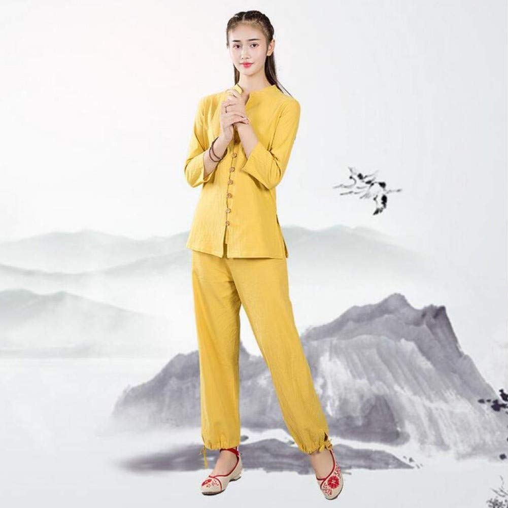 Mężczyźni i kobiety jednolite ubrania Tai Chi, Qi Gong sztuki walki Wing Chun Shaolin Kung Fu Taekwondo ubrania treningowe ubrania odzież beżowy-L