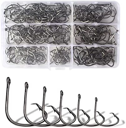 Dingbear 50-300pcs Combination Saltwater Freshwater Military High Carbon Steel Fishing Hooks Fish Hooks