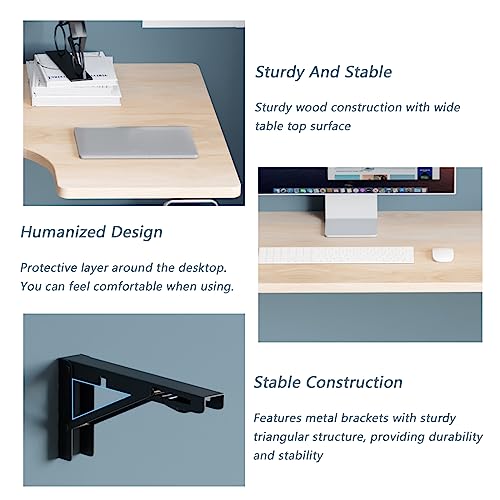 Bureau d'angle mural en L compact pour créer un espace informatique dans les petits salons - 7