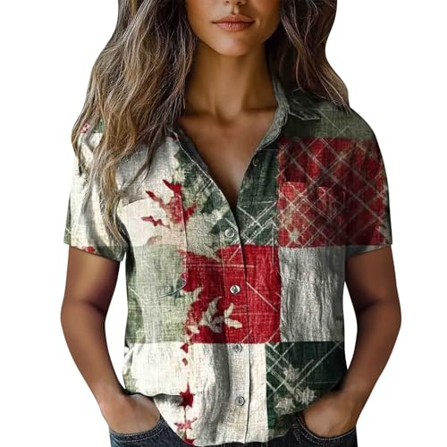 Angxiwan Bardot Tops for Women UK Linen Shirts Women Summer Short Sleeve Button Down T-Shirts with Pockets Elegant Graphic Print Tunic Tops Lightweight Loose Holiday Essentials B White