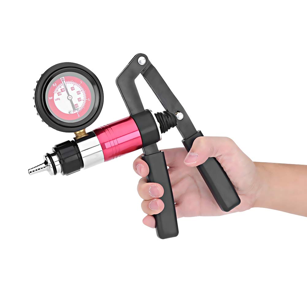 lyrlody Comprobador de Vacío para Coche, Bomba de Vacío Multifunción, Purgador de Frenos, Manómetro para Sistemas de Frenos