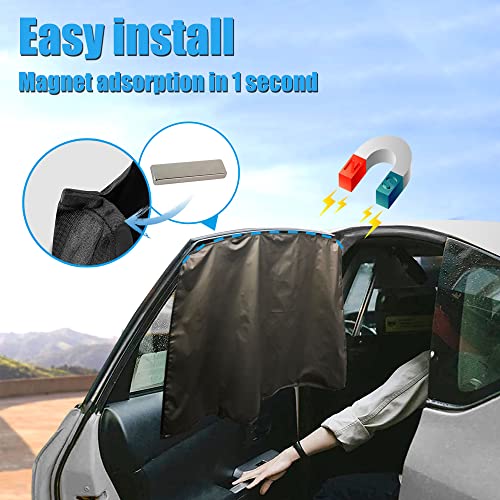 Ic Iclover Car Window Shade For Baby, [4 Pack] Magnetic Car Shades For Side Windows Block 99% Uv Rays, Privacy Blackout Curtains For Sleeping & Car Camping, Sun Protection For Kids #TOP2