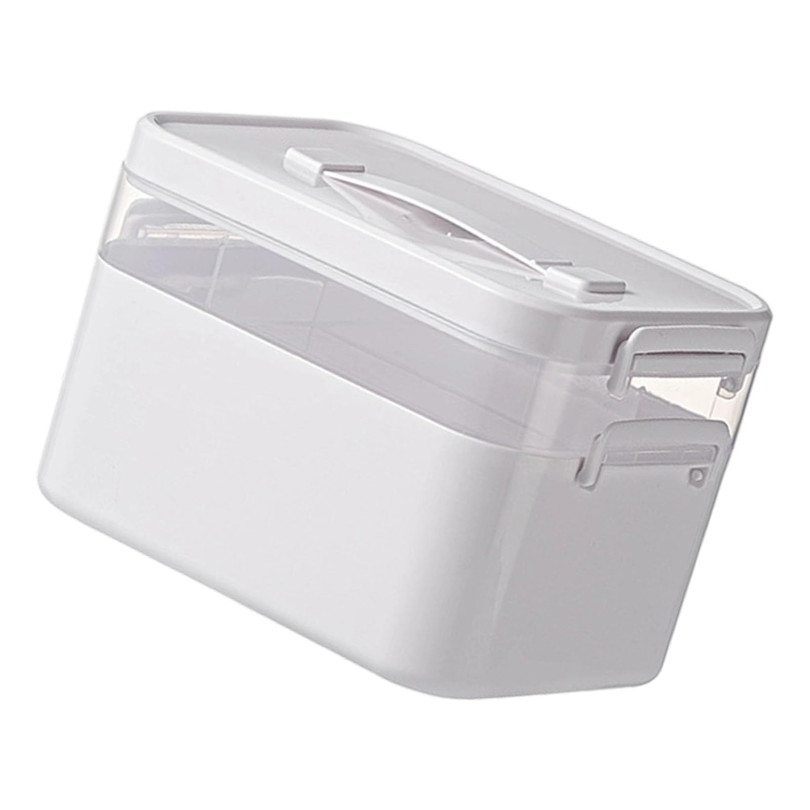 PANFHGFG PP Medicines Organizers Clear Lid Multilayer Compartments Large Capacity Portable Box for Family PP Medicines Cabinet