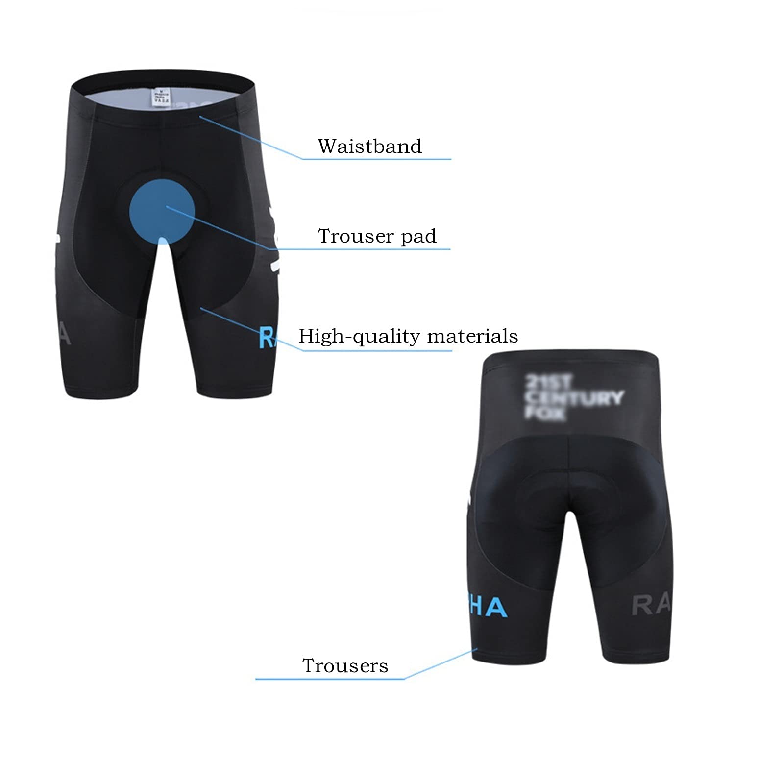 Męska odzież kolarska Męska Jazda na rowerze Jersey Sets Road Rower Krótki Rękaw BIB Spodnie z gąbką Wyściełane garnitury odzieży Męskie koszulki kolarskie(XL)