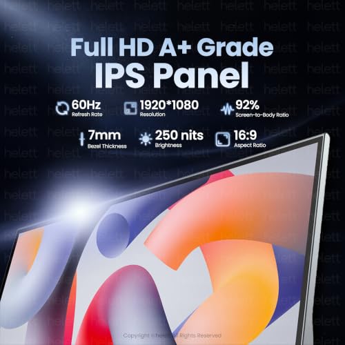 Image of helett LogicView lite 15.6 inch Portable Monitor | A+ Grade FHD 1080p IPS Display | 250 Nits | Ultra Slim 7mm Design | Type-C & Mini HDMI | Built-in Speakers | Laptop, PS5 & Phone Compatible
