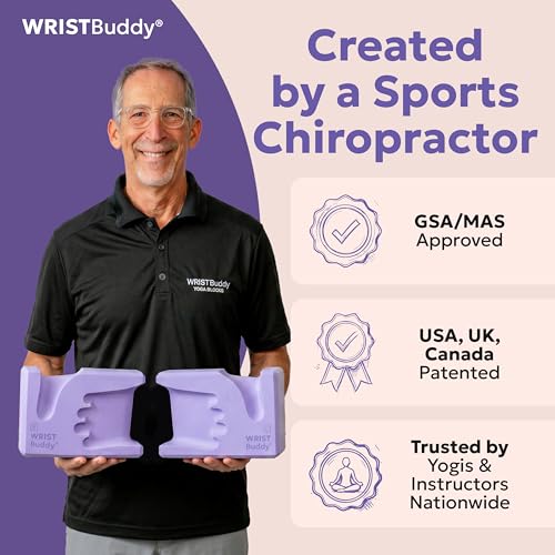 Image of WRISTBuddy Hand-Shaped Ergonomic Yoga Blocks for Optimal Wrist Support During Yoga, Pilates, Pushups, Planks, and Handstands - Patented Non Slip Blocks for Enhanced Stability and Comfort.