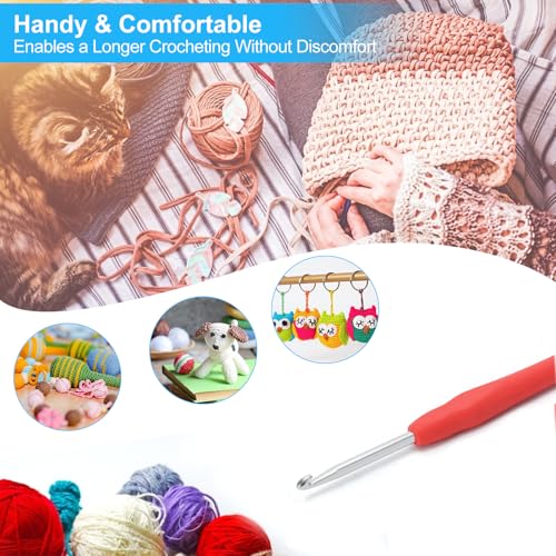 Image of Vodiye 10PCS Crochet Hooks, Professional Extra Long 4.5mm Crochet Hook, Ergonomic Handle Crochet Hooks Set, Crochet Needle for Beginners and Experienced Crochet Hooks Lovers (10pcs - 4.5mm)
