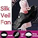 Women 1 Pair (Left+Right) Silk Belly Dance Fans Veil Belly Dancing Long Folding Fans Length 180 cm Width 90 cm (Black)