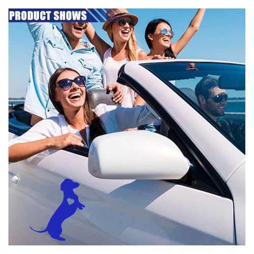 Image of 5.5 inch Dachshund Heart Dog Vinyl Decal, Waterproof Car Bumper Sticker for Car, Truck, Wall, Laptop (Blue)