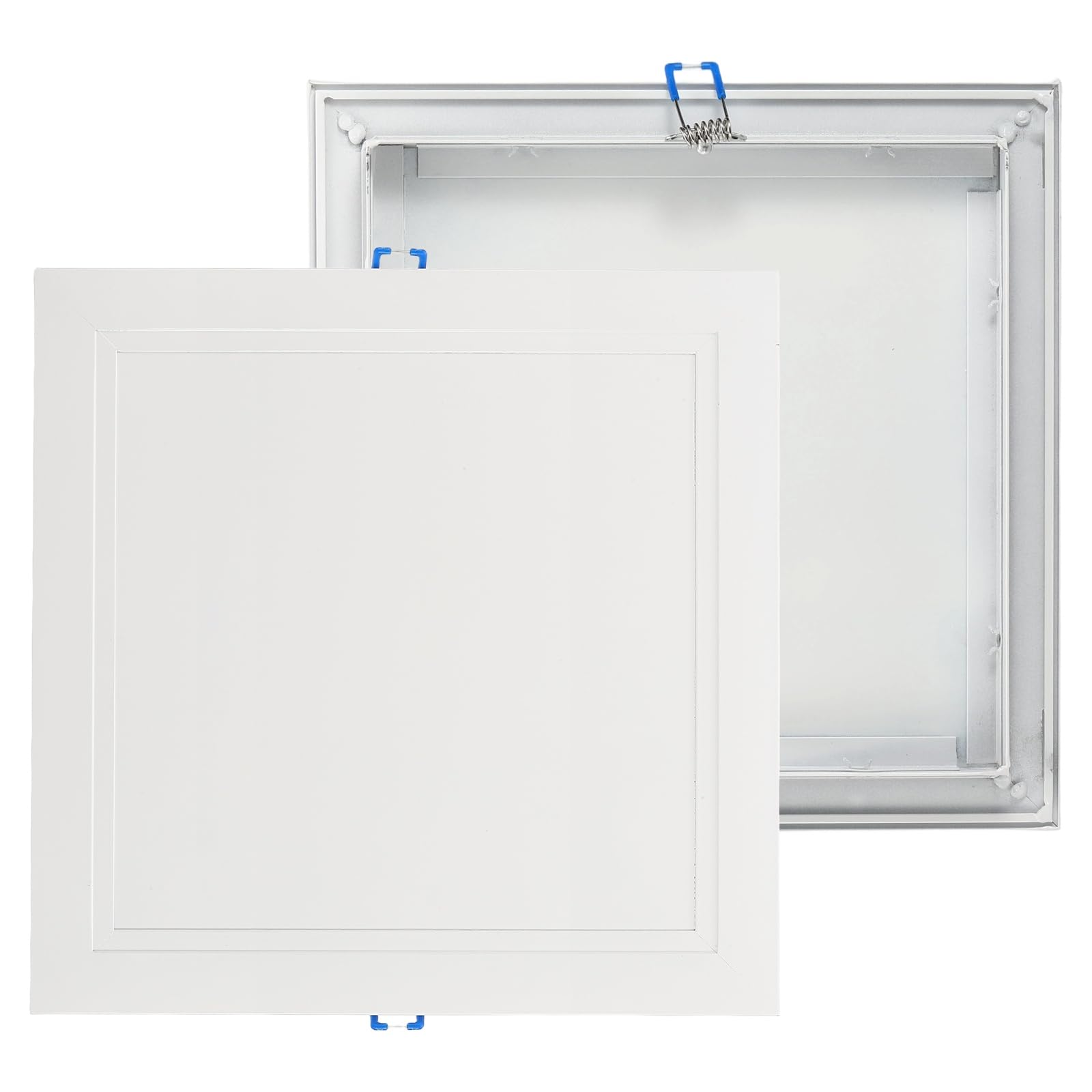 sourcing map Square Ceiling Cover Plate, Recessed Lights Hole Trim Plate Wall Hole Spring Mount Decorative Flat Cap Access Panel for Ceiling or Wall 8x8 Inch Openings, Matte White