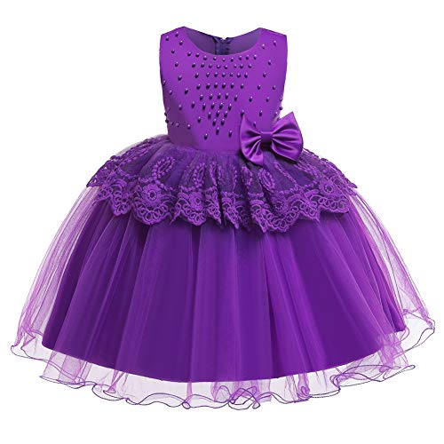 Robe de Noël fille costume princespe violet robe anniversaire tutu 0-1 an