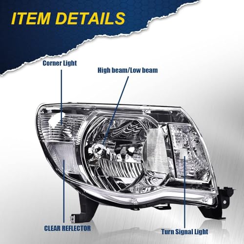 image for G-PLUS Headlights Assembly Compatible with Toyota Tacoma 2005 2006 200
