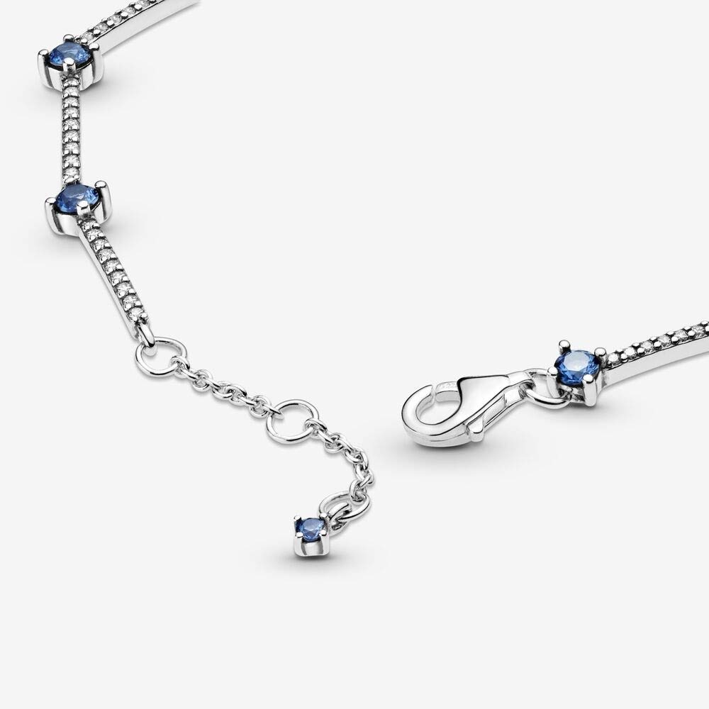 PANDORA Timeless - Bracciale in argento sterling con pietre di zirconia cubica incolori e cristalli blu cielo