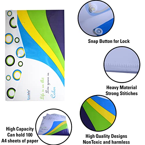 Image of Shuban 20 Pcs My Clear Bag Poly Plastic Document File Folders with Snap Button Closure - FS Letter Size - Mix Color and Mix Design - for School, Home,Office,Stationary